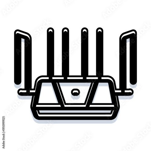 Wireless router device establishing and distributing internet network connection, enabling communication and data transfer across multiple electronic devices in a modern digital environment
