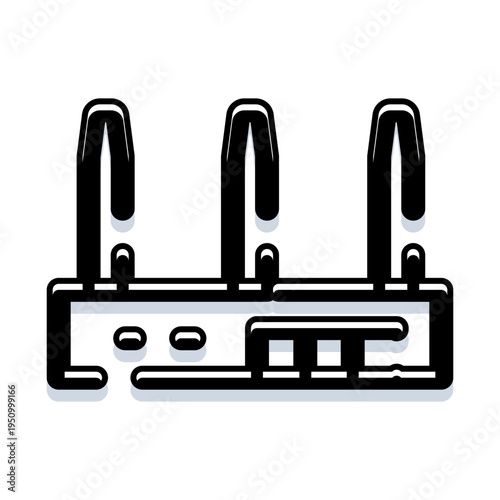 Wireless router access point icon depicting modern internet technology, providing networking, streaming, and data transfer capabilities for digital devices and smart homes