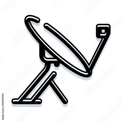 Satellite dish standing, sending and receiving global digital connection signals for broadcast, telecommunication, internet, and data network technology