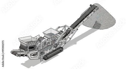 Advanced mobile crushing and screening plant with a conveyor belt system depositing aggregate material into a large pile.