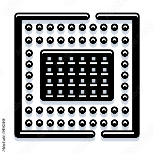 Central processing unit chip performing arithmetic, logic and io operations on a motherboard, symbolizing computing power, ai, data processing, networking and modern tech innovation