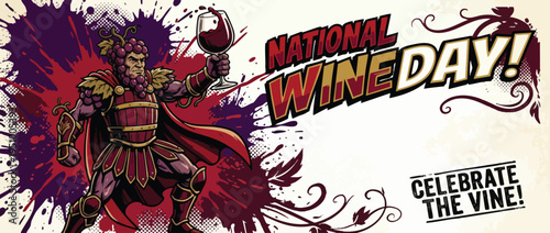 Grape Vine Super Hero Celebrating National Wine Day