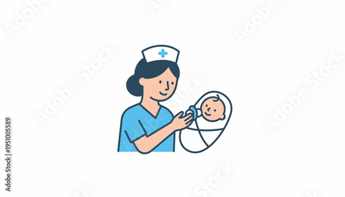 Nurse Holding Newborn Baby, Medical Care, Healthcare, Maternity, New Life