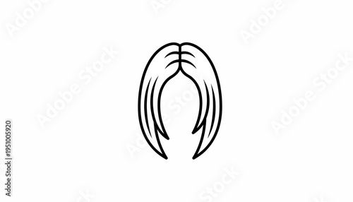 Abstract Angel Wings Icon, Feather Symbol, Minimalist Design