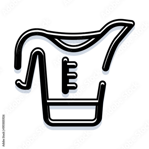 Measuring cup icon in minimalist outline style, isolated on white, perfect for kitchen, cooking and baking graphics, uiapp design, recipes and ingredient measurement visuals