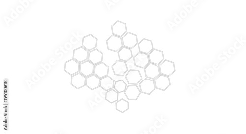 Abstract Hexagonal Pattern Background, Geometric Honeycomb Structure, Minimalist White Design