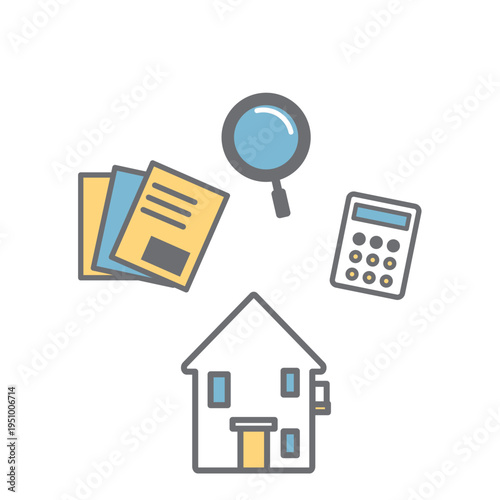 住宅や不動産のシンプルなアイコンセット