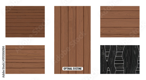 Collection of rustic wood textures and patterns, natural brown wood grain backgrounds