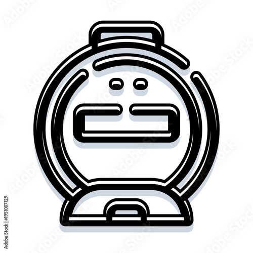 Gumball machine dispensing candy and toys in a clean outline style with soft shadow, evoking playful childhood fun, sweets, retro charm, and simple retail iconography