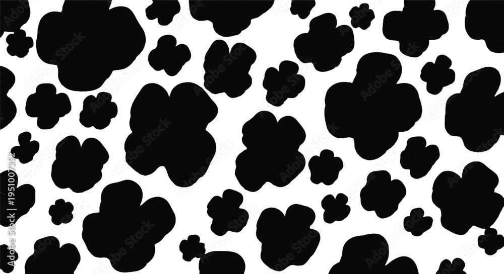Fototapeta premium Black and white cow print pattern