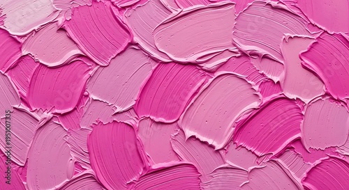 Vibrant pink summer paint texture background with thick layers of colorful paint