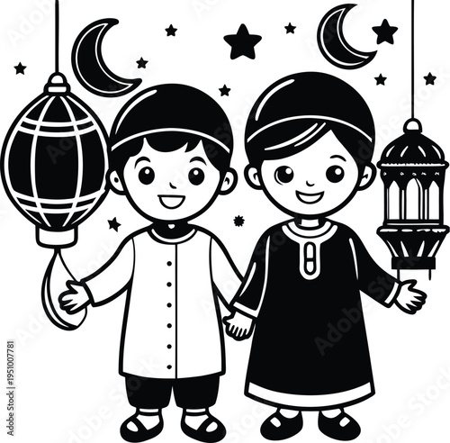 cute-eid-ul-fitr-cartoon-style-illustration