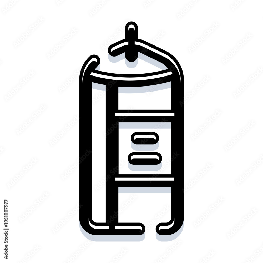 Fototapeta premium Bellhop luggage cart icon illustrating hospitality services, hotel porter assistance, and travel accommodation, representing customer service and valet delivery