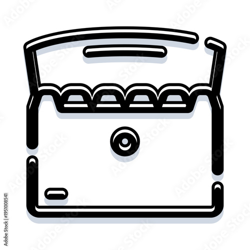 Briefcase line art illustration portraying a professional accessory for carrying documents, files, and important items, perfect for corporate and administrative concepts