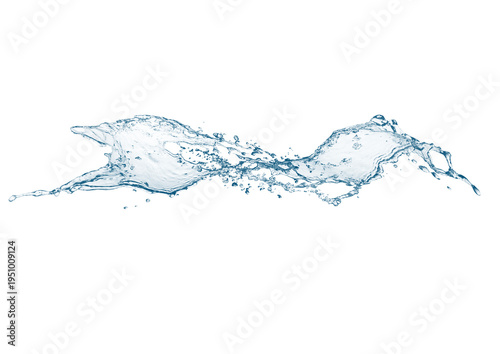 抽象的な青い水しぶきの3dイラスト	