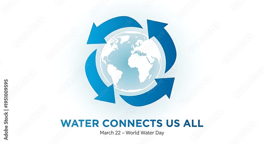 Fototapeta premium Water conservation and global connection logo