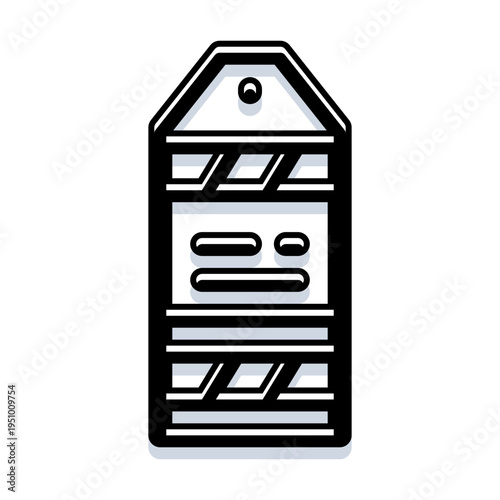 Price tag icon with a hole for hanging, prominently displaying pricing and product details, making it ideal for retail, shopping, and sales promotions