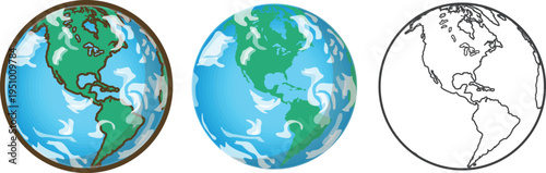 地球（北アメリカ・南アメリカ・大西洋・太平洋）