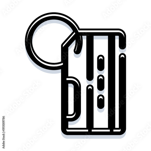 Keycard with a round metal ring, illustrating concepts of access, security, identification, and unlocking authorized entry for digital and physical systems