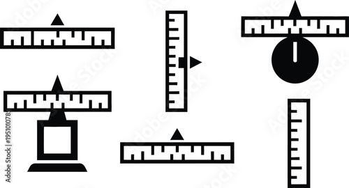 Set of 5 measurement tools icons vector