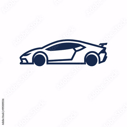 Luxury sports car side view illustration