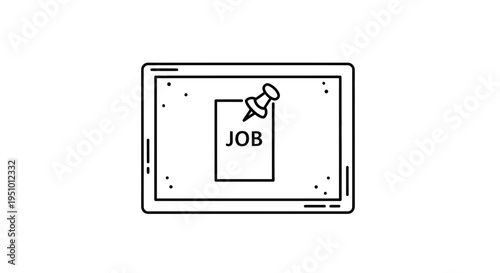 Job Posting on Bulletin Board Icon, Recruitment and Hiring Concept