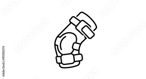 Knee Brace Icon, Protective Gear for Sports and Injury Recovery, Vector Illustration