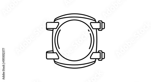 Knee Pad Icon Outline Vector Illustration, Protective Gear Symbol, Safety Equipment