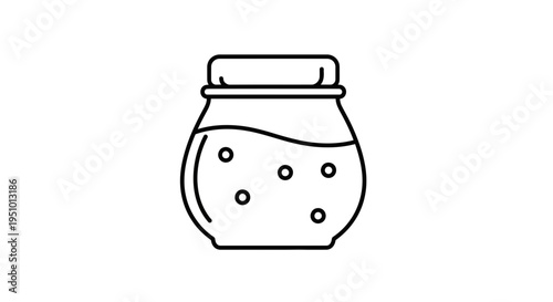 Jar of Honey Icon - Simple Line Art Illustration