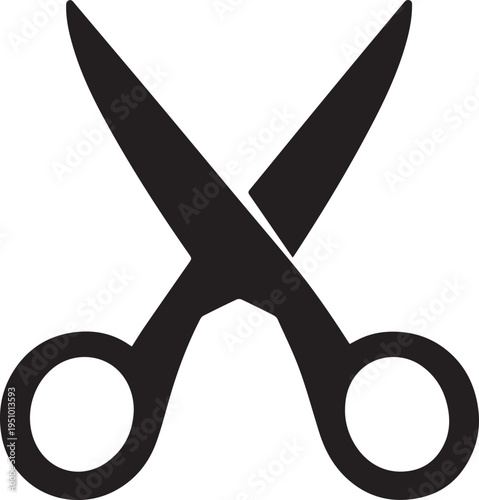 Black scissors icon cutting tool symbol sharp blades