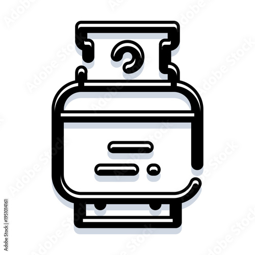 Gas cylinder icon vector capturing the concept of energy supply, fuel, and industrial usage with its distinctive shape and detailed outline in a modern flat design style