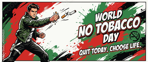 Person Throwing Cigarette Away World No Tobacco Day Awareness Dynamic