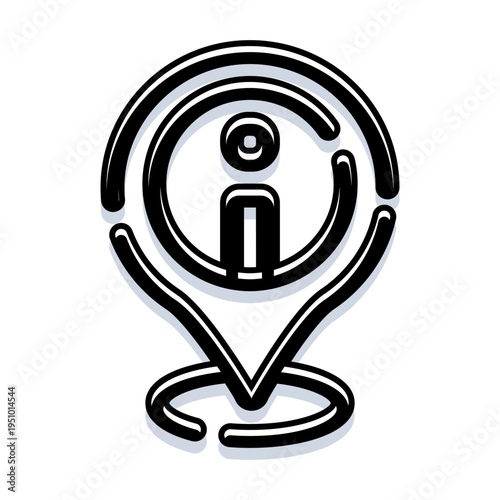 Information symbol inside a map pin marker, illustrating guidance, help, and important place or a point of interest, ideal for digital navigation, travel, or support themes