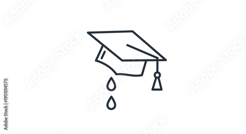 Graduation Cap with Dripping Paint Symbolizing Creative Education and Art School