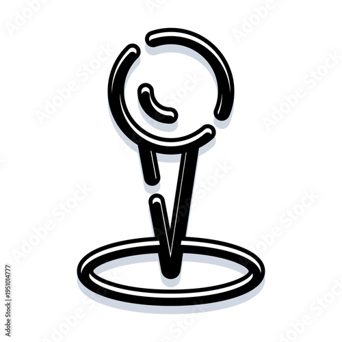 Map pin icon indicating address destination finding navigation point, offering a simple way to visualize precise coordinates and geographical positions