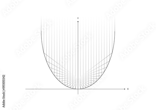 Grid Parabolic Element Futuristic Geometric Line Art Abstract Illustration. Technical Isolated Style Background