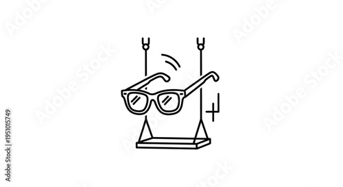 Eyeglasses on a Swing Set, Concept of Vision, Optics, and Childhood Memories