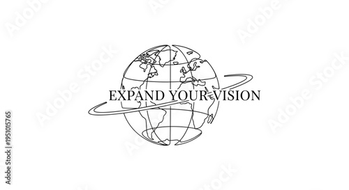 Expand Your Vision Globe Logo with Orbiting Rings - Business Growth Concept