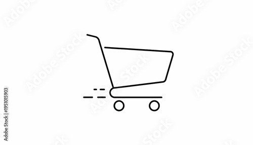 Fast Shopping Cart Icon with Motion Lines - E-commerce and Delivery Concept