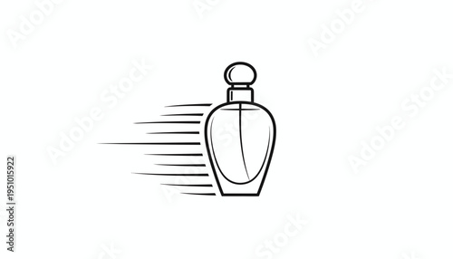 Fast Delivery Perfume Bottle Icon with Motion Lines