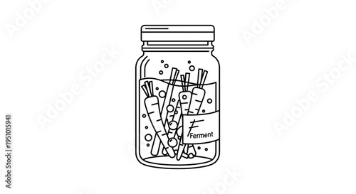 Fermenting Carrots in a Jar, Healthy Probiotic Food Preparation, Homemade Fermented Vegetables