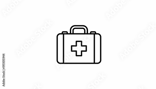 First Aid Kit Icon - Medical Emergency Bag Symbol