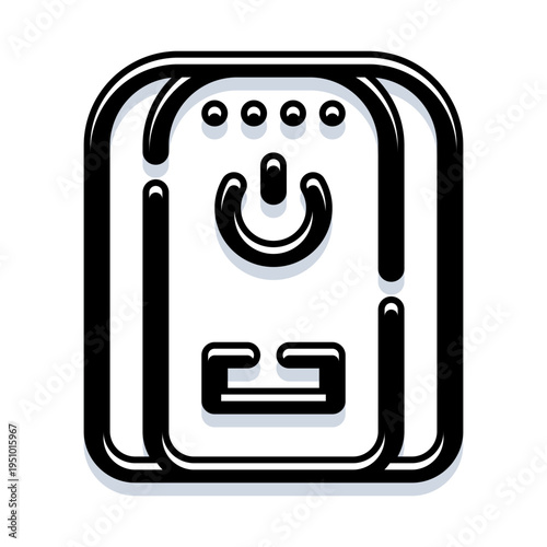 Portable power bank icon indicating a charging device or external battery gadget, essential for mobile energy supply and keeping digital electronics powered on the go with its reliable technology