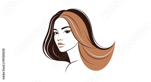 Elegant Woman Portrait with Two-Tone Hair - Beauty and Style