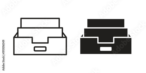 Archive icon pack flat vector in outline
