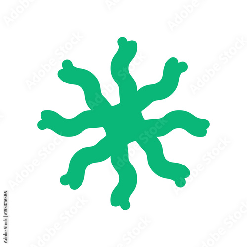 Hand Drawn Line Doodle Abstract Scribble Shape. Organic Blob Curve Colorful Minimal Element