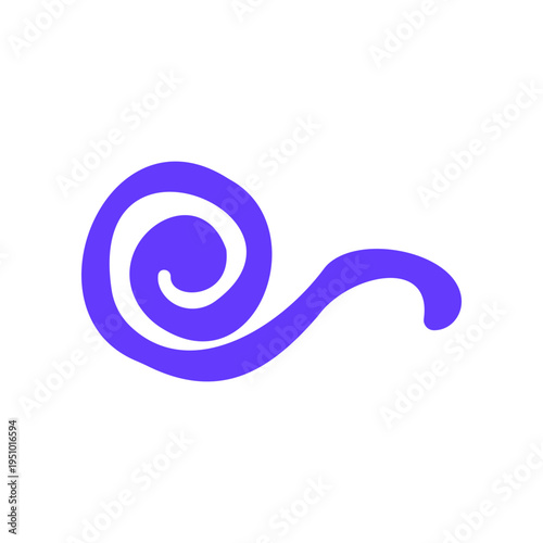 Hand Drawn Line Doodle Abstract Scribble Shape. Organic Blob Curve Colorful Minimal Element