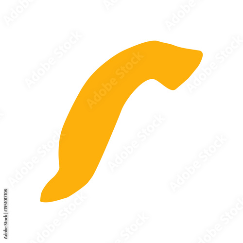 Hand Drawn Line Doodle Abstract Scribble Shape. Organic Blob Curve Colorful Minimal Element