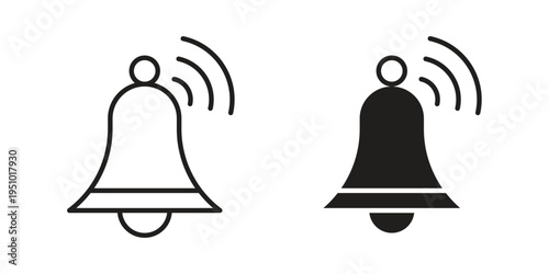 Bell ring icon pack flat vector in outline