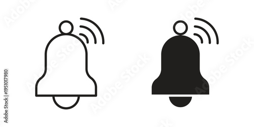 Bell ring icon pack flat vector in outline